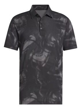 Adidas Men's Ultimate365 Black Printed Mesh Short-Sleeve Polo Size Medium